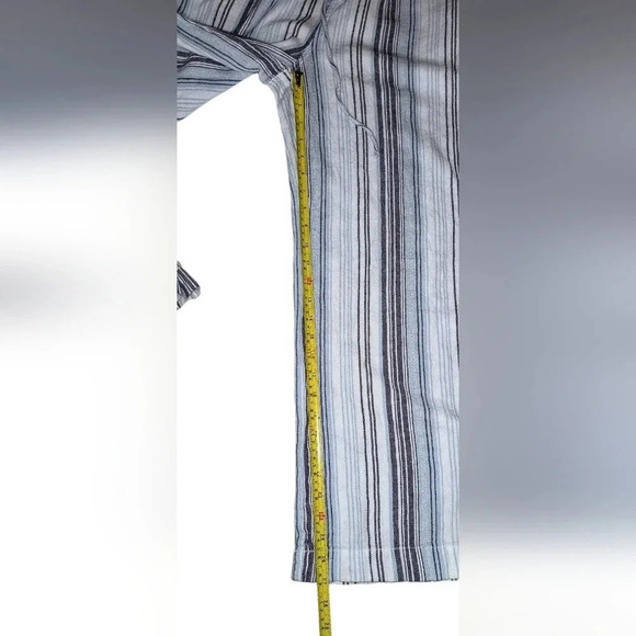 Briggs Women's Striped Linen Blend Pull on Wide Leg Pants, Resortwear Coastal, L - Picture 7 of 8
